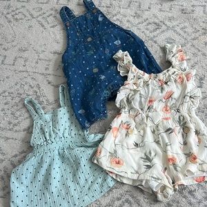 Lots of toddler clothes 12MO 18MO 2T Zara Old Navy girls dress overall romper
